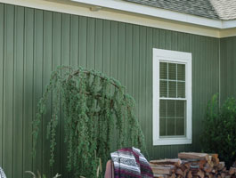 house with Board Batten Vertical Vinyl Siding